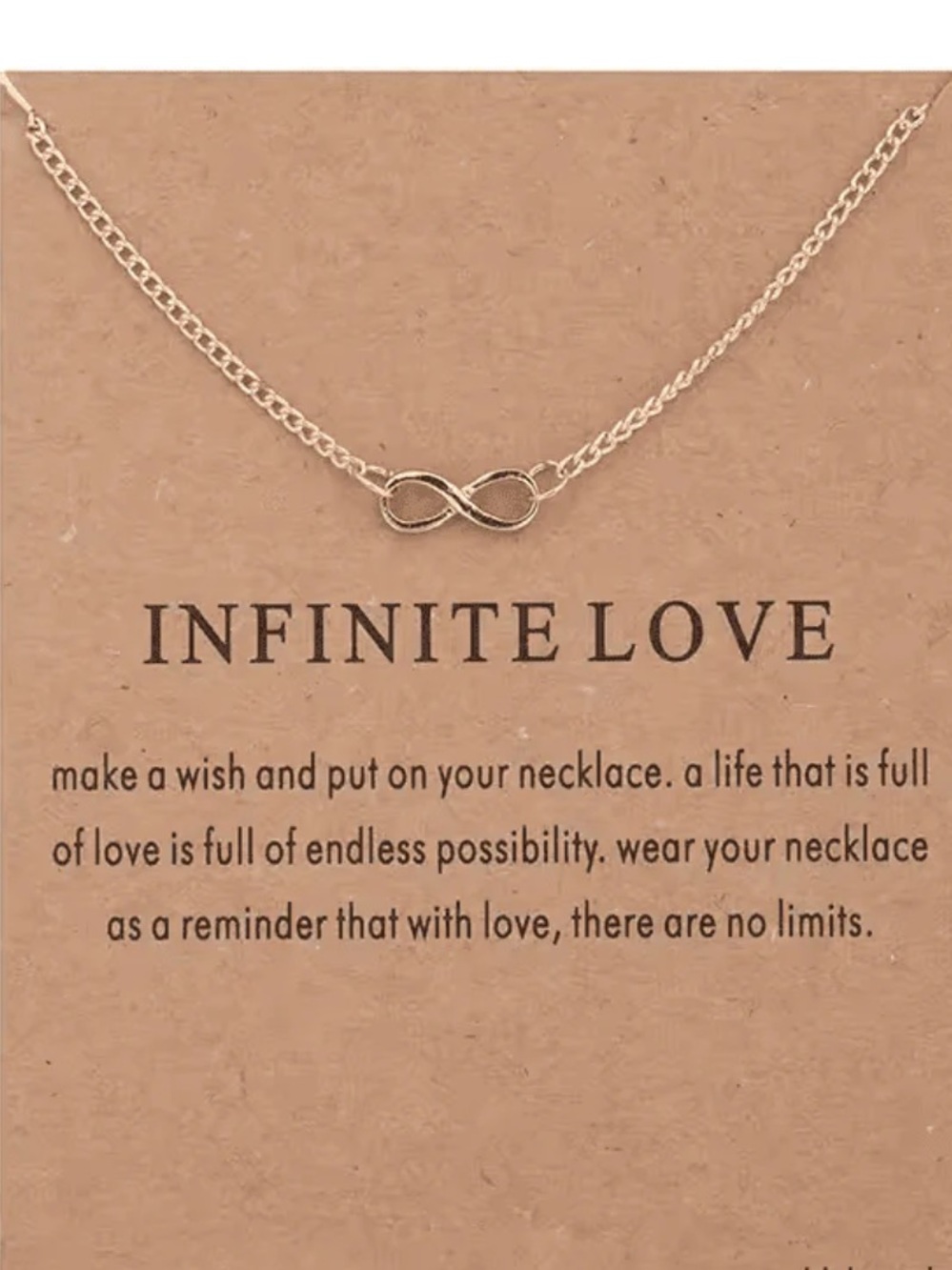 NWT Silver Infinity Necklace Infinite Love